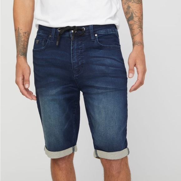 New GUESS Lannie Drawstring Denim Shorts SZ 32 - Picture 1 of 12